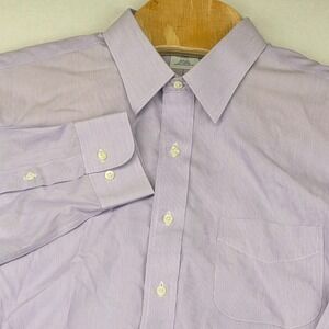Brooks Brothers‎ Shirt Men's 17-4/5 Non Iron Slim Fit Dress Purple Stripe